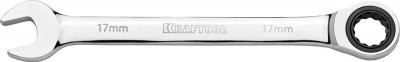 Ключ комбинированный KRAFTOOL трещоточный, Cr-V, зеркальное хромированное покрытие, 17мм 27230-17_z01