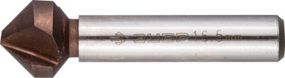 Зенкер ЗУБР ЭКСПЕРТ конусный с 3-я реж. кром.ст.P6M5 с Co покрыт.d 16,5х60 мм,цилиндр хвост.d 10мм, для раззенков.М8