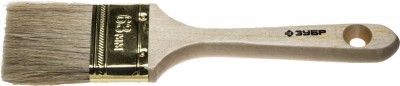 Кисть плоская ЗУБР УНИВЕРСАЛ-ЭКСПЕРТ, натуральная щетина, деревянная ручка, 63мм