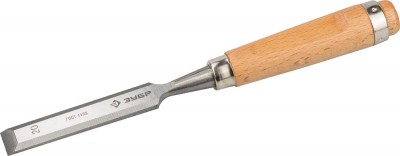 Стамеска-долото ЗУБР ЭКСПЕРТ с деревянной ручкой, хромованадиевая, 20мм