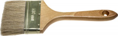 Кисть плоская ЗУБР УНИВЕРСАЛ-ЭКСПЕРТ, натуральная щетина, деревянная ручка, 100мм