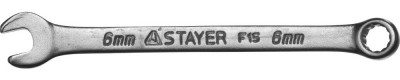 Ключ STAYER MASTER гаечный комбинированный, хромированный, 6мм