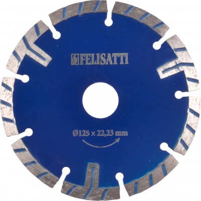 Диск отрезной алмазный Турбо для глубоких резов по бетону 125x22,2 мм Felisatti