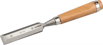 Стамеска-долото ЗУБР ЭКСПЕРТ с деревянной ручкой, хромованадиевая, 30мм