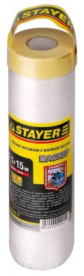 Пленка STAYER PROFESSIONAL защитная с клейкой лентой МАСКЕР, HDPE, 9мкм, 2,1х15м