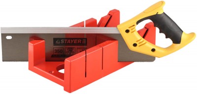 Набор STAYER MASTER: пластмассовое + ножовка с 2-комп рукояткой, усиленный обушок, стусло MAXI 4 (для заготовок 100ммх52мм) в комплекте с ножовкой