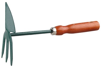 Мотыжка GRINDA сердцевидное лезвие с деревянной ручкой, 3 зубца, 250мм