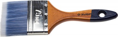 Кисть плоская ЗУБР АКВА-МАСТЕР, искусственная щетина, деревянная ручка, 75мм