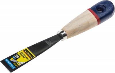 Шпательная лопатка STAYER PROFI c нержавеющим полотном, деревянная ручка, 30мм