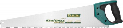 Ножовка универсальная (пила) KRAFTOOL KraftMax-7 7 TPI, 500 мм, закалена, рез вдоль и поперек волокон, для средних заготовок, фанеры, ДСП, МДФ