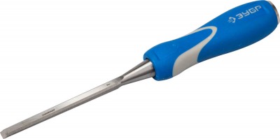 Стамеска ЗУБР ЭКСПЕРТ с ударопрочной двухкомпонетной ручкой и стальным затыльником для ударных работ, 8мм