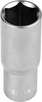 Головка торцовая ЗУБР МАСТЕР (1/2), удлиненная, Cr-V, FLANK, хроматированное покрытие, 17мм