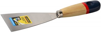 Шпательная лопатка STAYER PROFI c нержавеющим полотном, деревянная ручка, 60мм