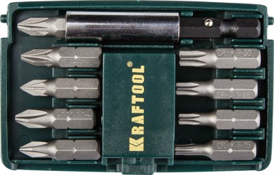 Набор KRAFTOOL EXPERT MINI - 2 Биты с магнитным адаптером в мини бит-боксе, 10 предметов