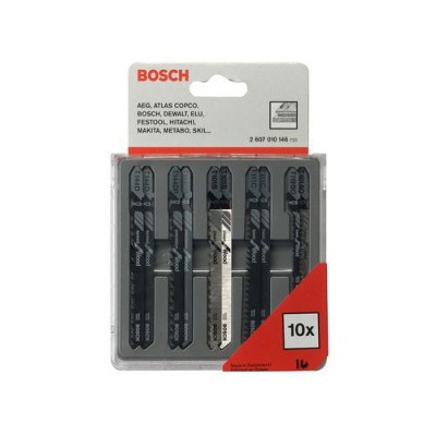 Набор Bosch 10шт,пилки для лобзика,Т-серия,для дер,пластик,мет