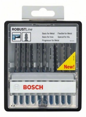 Набор Bosch 10шт,пилки для лобзика Robust Line Metal Expert,T-серия, для мет